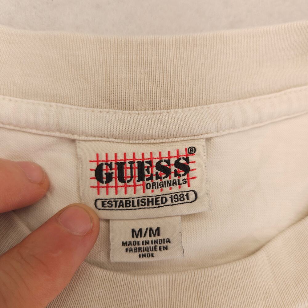 Guess Casual Graphic Short Sleeve Crew Neck T Shirt Mens Size Medium M Tan - Picture 3 of 10